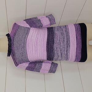 NWT Halogen small purple grey white short sleeve sweater
